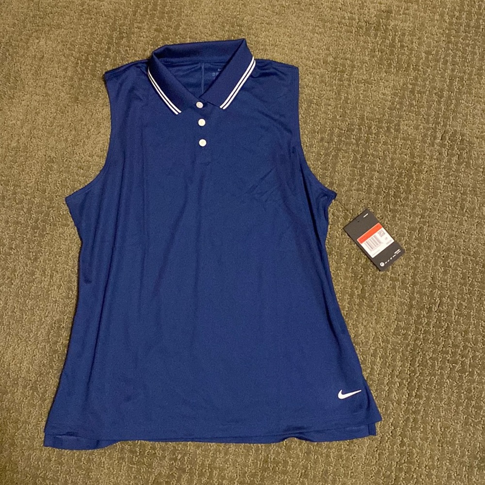 Nike Women’s Dri-Fit Sleeveless Golf Shirt.